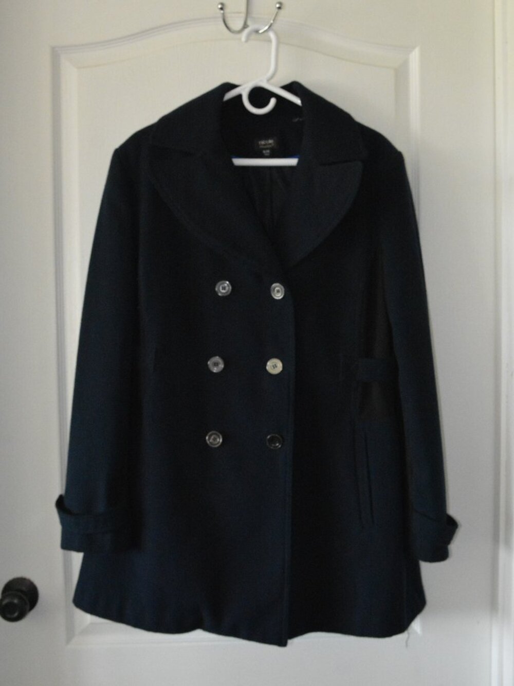 Nicole by Nicole Miller Women's Double Breasted Pea Coat Women's size XL Blue